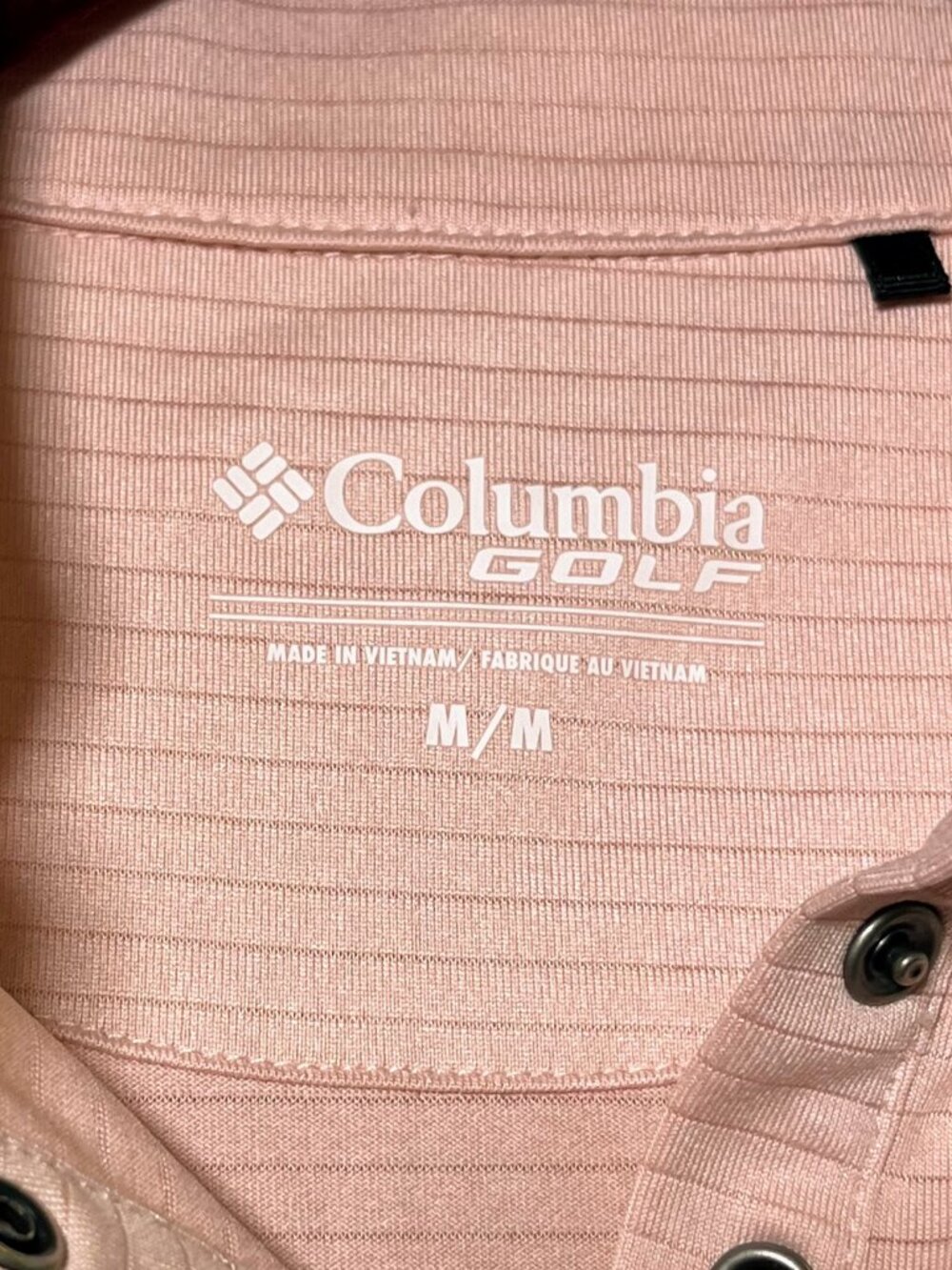 Columbia Golf Pink Sleeveless Snap Front Polo Shirt Medium - Picture 3 of 5
